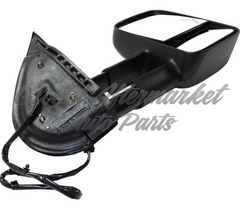 DOOR MIRROR RH POWER HTD TEXXTURED TRAILER TOW TYPE TELESCOPIC W/SIGNAL MANUAL FOLDING