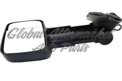 DOOR MIRROR RH POWER HTD TEXXTURED TRAILER TOW TYPE TELESCOPIC W/SIGNAL MANUAL FOLDING