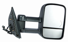 DOOR MIRROR RH POWER HTD TEXXTURED TRAILER TOW TYPE TELESCOPIC W/SIGNAL MANUAL FOLDING