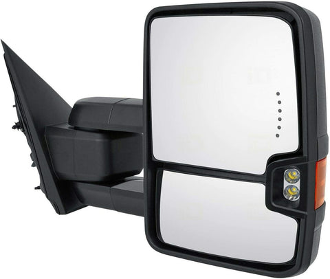 DOOR MIRROR RH POWER HTD TOW TYPE W/SIDE MARKER/IN-GLASS TURN SIGNAL/CARGO SPOTLIGHT