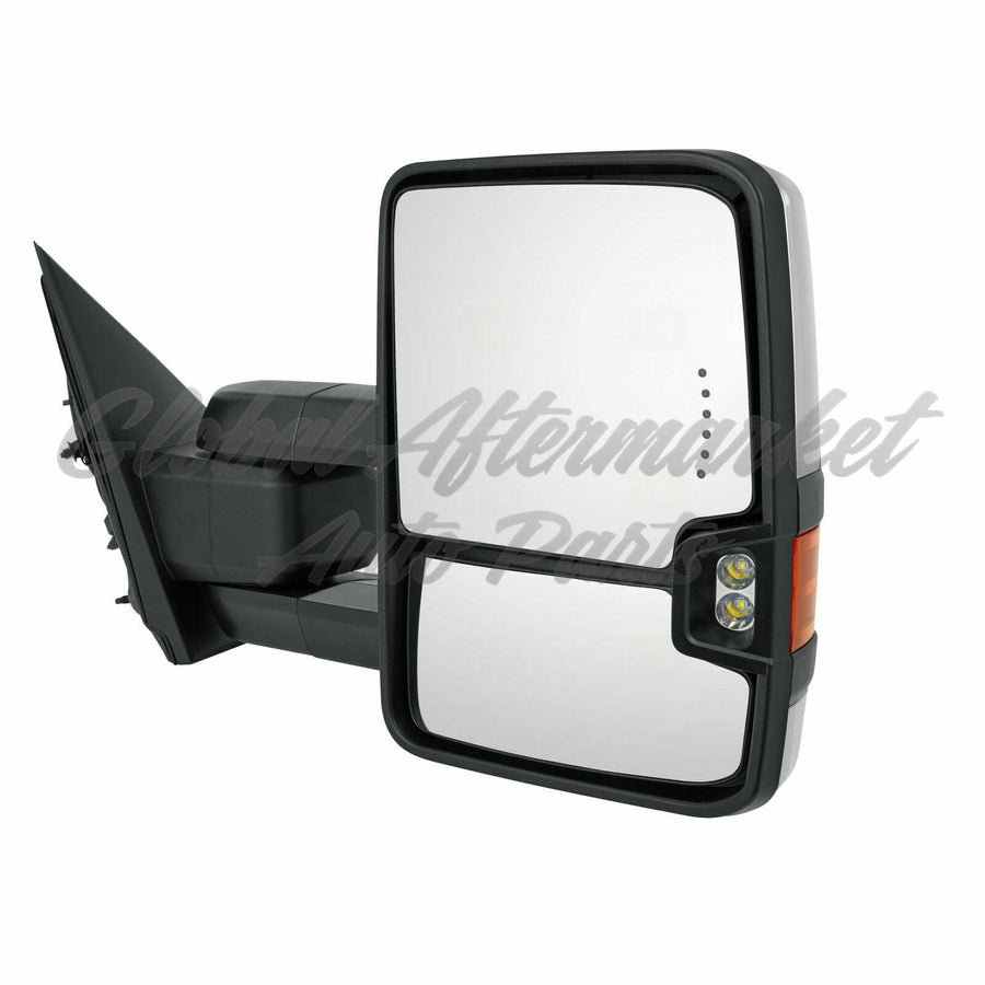 DOOR MIRROR RH POWER HTD TOW TYPE W/SIDE MARKER/IN-GLASS TURN SIGNAL/CARGO SPOTLIGHT