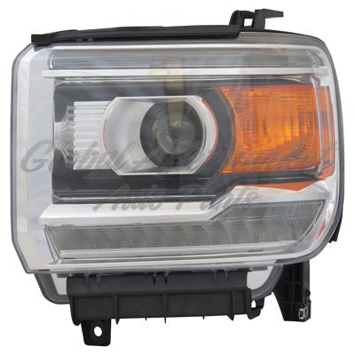 HEAD LAMP LH HALOGEN W/LED CHROME CAPA