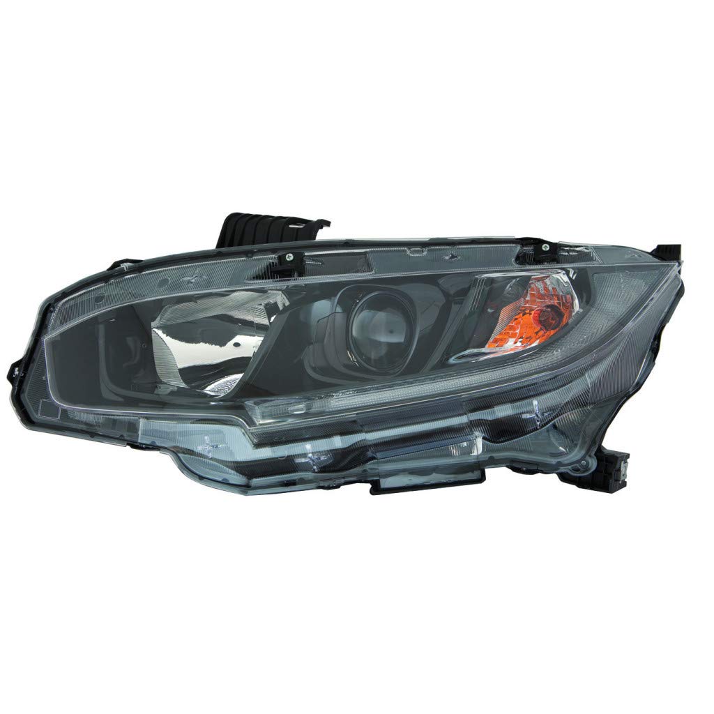 HEAD LAMP LH HALOGEN W/BLACK BEZEL CAPA