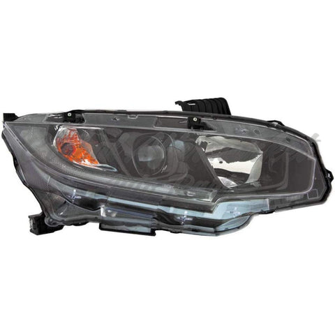 HEAD LAMP RH HALOGEN W/BLACK BEZEL CAPA