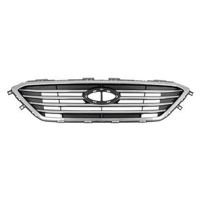 GRILLE W/CHROME FRAME 4 BARS PTD SILVER GRAY W/O SPORT PKG/AUTO CRUISE