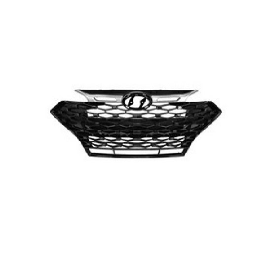 GRILLE FR GLOSS BLACK W/SATIN MOLDING W/O EMBLEM KOREA BUILT SPORT MODEL