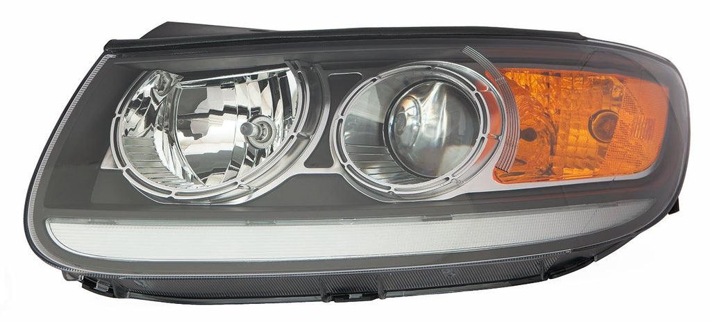 HEAD LAMP LH HALOGEN W/CLEAR LOWER REFLECTOR BLACK BEZEL CAPA
