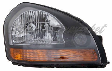 HEAD LAMP RH ORANGE REFLECTOR BLACK BEZEL HQ