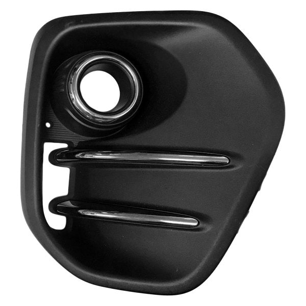 FOG LAMP BEZEL FR RH PTD BLACK W/CHROME MOULDING W/O LED FOGS FWD