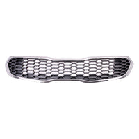 GRILLE PAINTED DARK SILVER W/CHROME MOULDING FOR EX