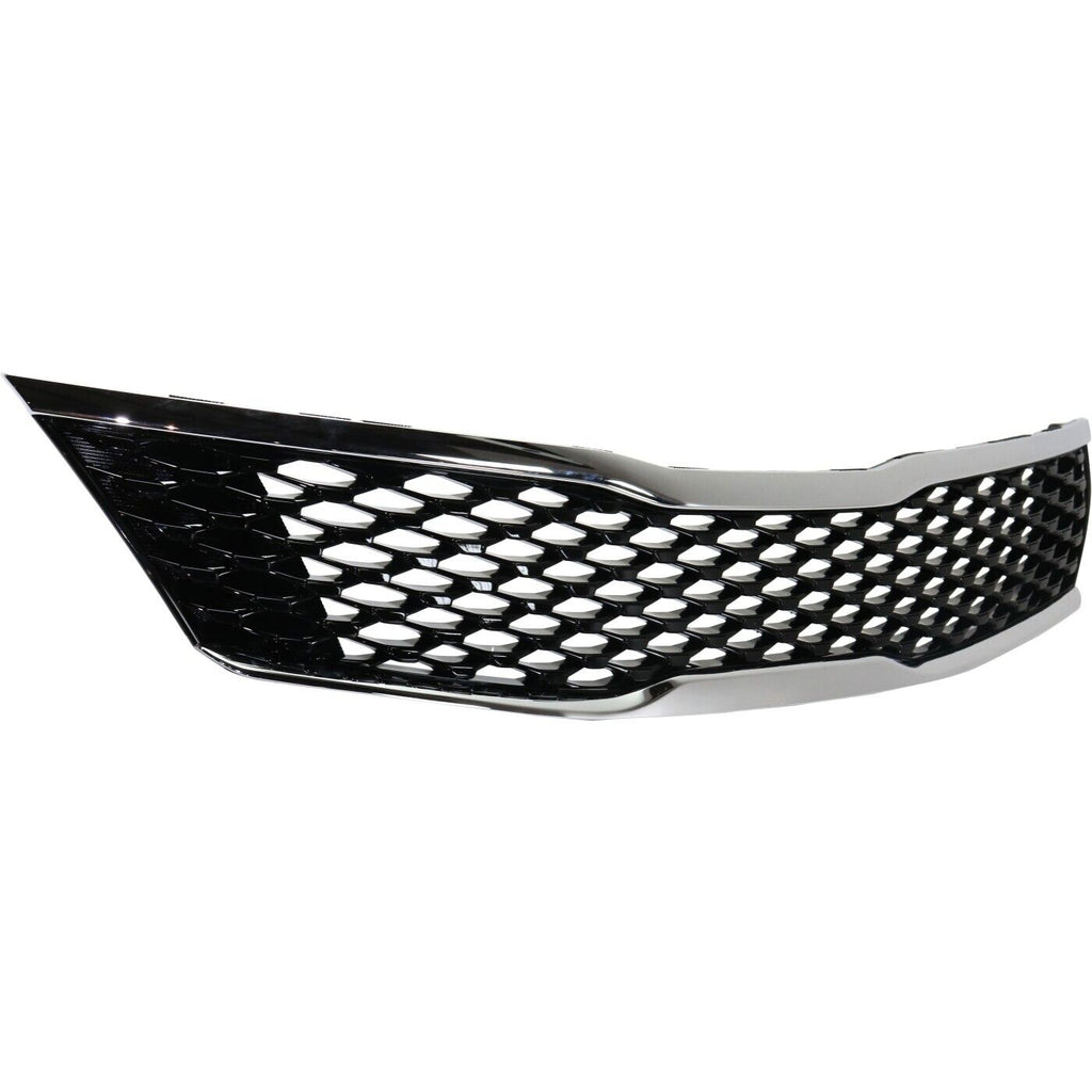 GRILLE GLOSSY BLACK MESH W/UPPER/LOWER CHROME MOULDING W/O ADAPTIVE CRUISE