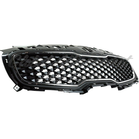 GRILLE MATTE BLACK CENTER W/CHROME FRAME