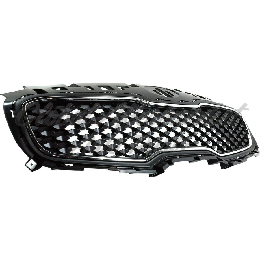 GRILLE MATTE BLACK CENTER W/CHROME FRAME