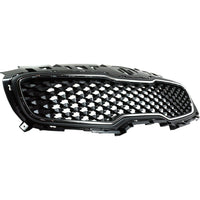 GRILLE MATTE BLACK CENTER W/CHROME FRAME