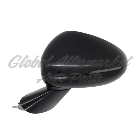 DOOR MIRROR LH POWER PTM HTD GLOSS BLACK W/BLIND SPOT/SIGNAL FITS GT