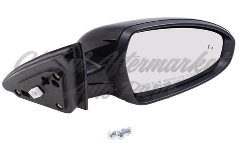 DOOR MIRROR RH POWER HTD GLOSS BLACK W/BLIND SPOT