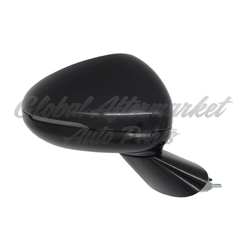 DOOR MIRROR RH POWER PTM HTD GLOSS BLACK W/BLIND SPOT/SIGNAL FITS GT