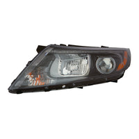 HEAD LAMP LH HALOGEN BLACK BEZEL W/LED USA BUILT