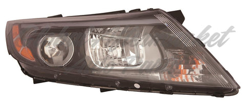 HEAD LAMP RH HALOGEN BLACK BEZEL W/O LED USA BUILT EX/LX CAPA