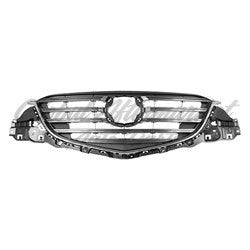 GRILLE BLACK W/PTD GRAY/CHROME FRAME/HORIZONTAL BARS
