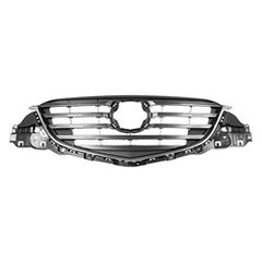 GRILLE BLACK W/PTD GRAY/CHROME FRAME/HORIZONTAL BARS