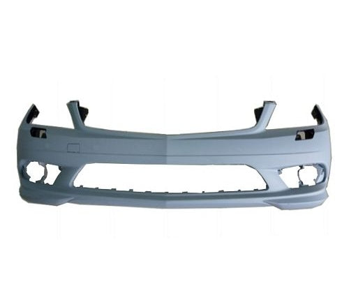 BUMPER FR PRIMED W/WASHER/AMG W/O CHROME/LED SLOTS/PARK HOLES