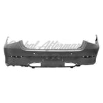 BUMPER RR PRIMED PTM W/2 ACTIVE PARK /4 PARK ASSIST SENSOR W/O AMG — photo 1