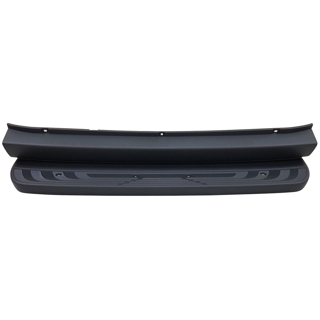 BUMPER RR TEXTURED DARK GRAY / BLACK W/STEP W/O HITCH / PARK ASSIST SENSOR