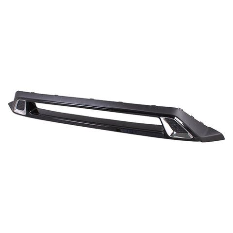 BUMPER TRIM FR PARTIALLY PTD BLACK W/CHROME MOLDING