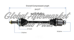 C V AXLE RH 4CYL 1.8L 80-2636