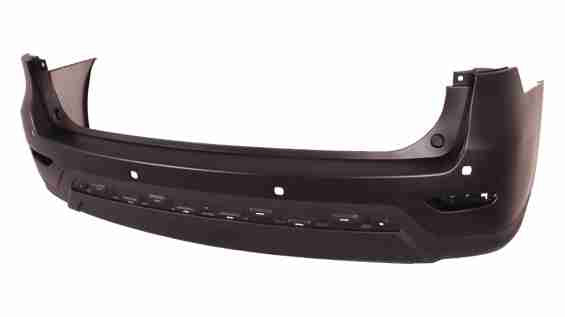 BUMPER RR PARTIAL PRIMED BLACK W/SENSOR HOLE W/O HITCH HOLE CAPA