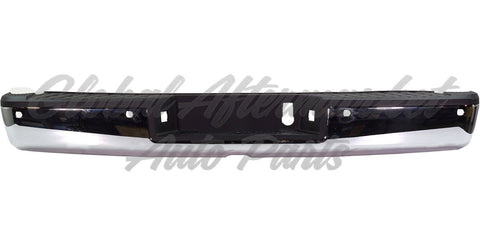 BUMPER RR ASSY CHROME W/BAR/PAD W/TRAILER PLUG CUTOUT / PARK ASSIST SENSOR