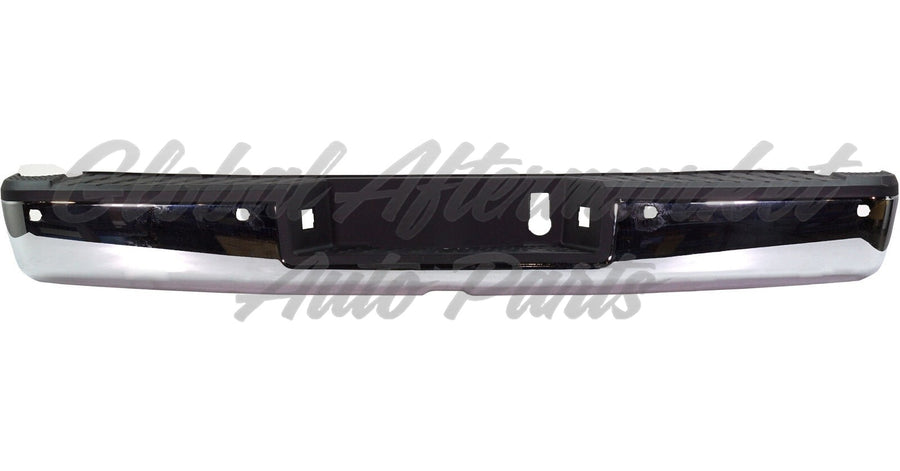 BUMPER RR ASSY CHROME W/BAR/PAD W/TRAILER PLUG CUTOUT / PARK ASSIST SENSOR CAPA