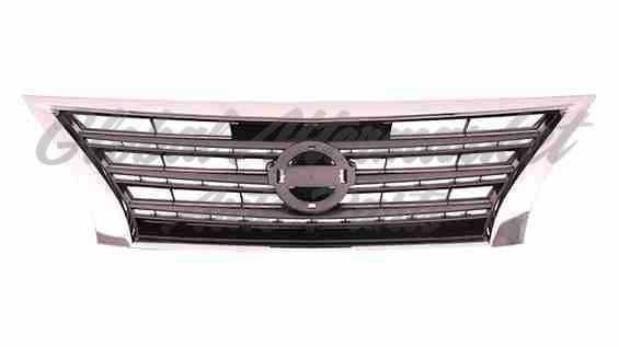 GRILLE PAINTED DARK SILVER/BLACK W/CHROME MLDG SR