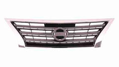 GRILLE PAINTED DARK SILVER/BLACK W/CHROME MLDG SR