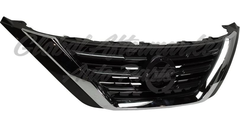 GRILLE UPPER PTD SILVER GRAY W/CHROME MOULDING