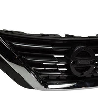 GRILLE UPPER PTD SILVER GRAY W/CHROME MOULDING