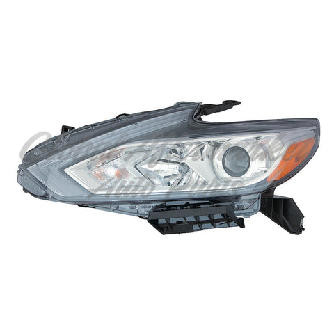 HEAD LAMP LH HALOGEN W/CHROME BEZEL W/O LED DAYTIME RUNNING LIGHT HQ