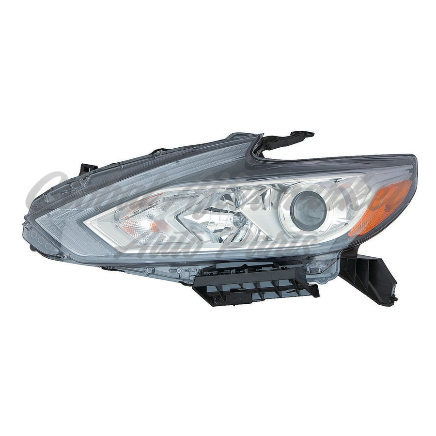 HEAD LAMP LH HALOGEN W/CHROME BEZEL W/O LED DAYTIME RUNNING LIGHT HQ