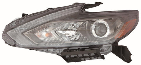 HEAD LAMP LH HALOGEN W/BLACK BEZEL W/O LED DAYTIME RUNNING LIGHT
