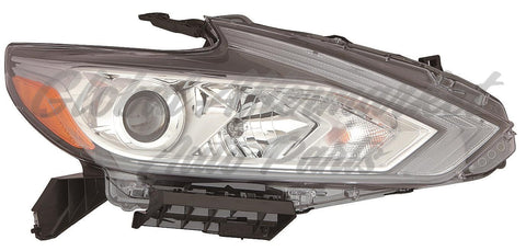 HEAD LAMP RH HALOGEN W/CHROME BEZEL W/O LED DAYTIME RUNNING LIGHT HQ