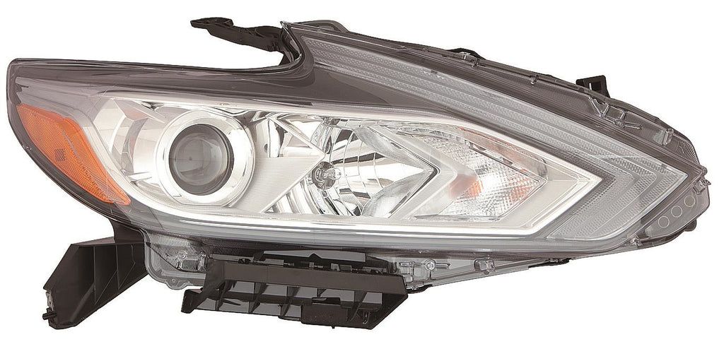 HEAD LAMP RH HALOGEN W/CHROME BEZEL W/O LED DAYTIME RUNNING LIGHT HQ