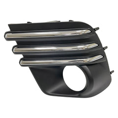 FOG LAMP BEZEL FR LH BLACK W/CHROME MOLDING STRIPS/ROUND HALOGEN FOG LAMPS EXCLUDE WILDERNESS/SPRT