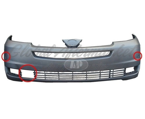 BUMPER FR PRIMED W/RADAR/SENSOR HOLE CAPA