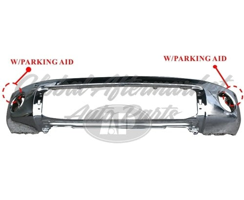 BUMPER FACE BAR FR CHROME W/SENSOR