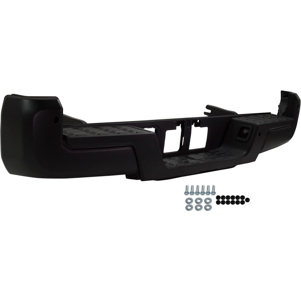 BUMPER RR ASSY W/O TOWING HOOK W/SENSOR HOLE BLACK
