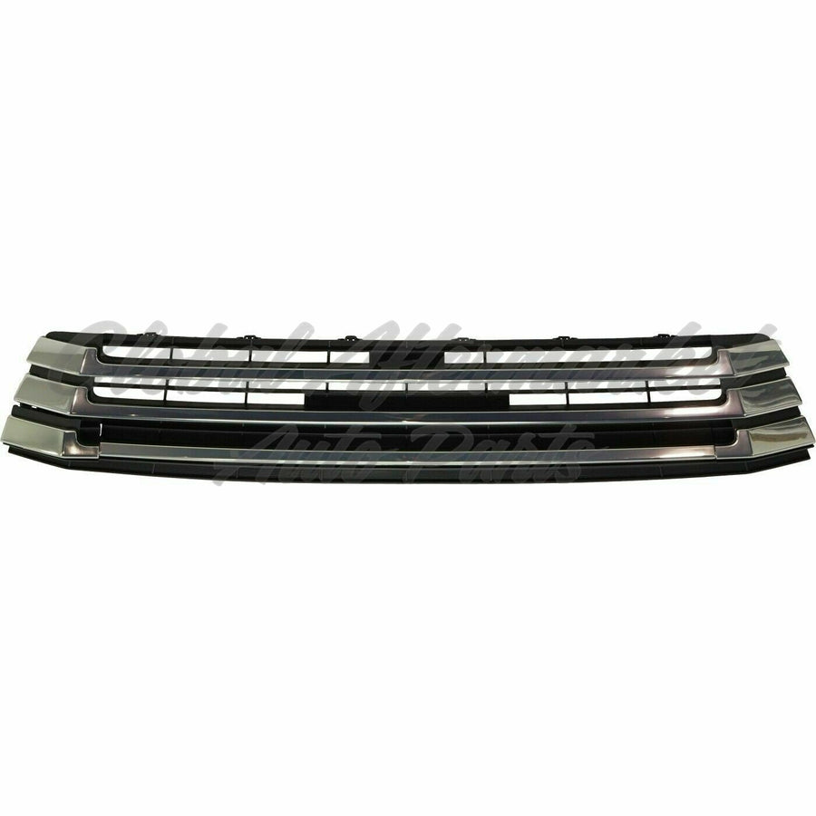 GRILLE MATTE-BLACK/GRAY W/CHROME BARS