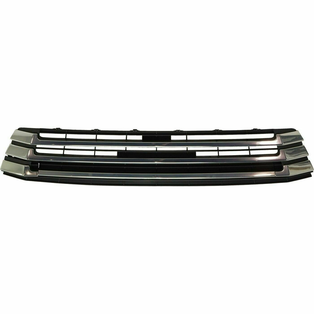 GRILLE MATTE-BLACK/GRAY W/CHROME BARS