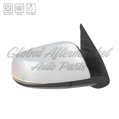 DOOR MIRROR RH POWER HTD CHROME W/SIGNAL /MANUAL FOLD W/O BLIND SPOT