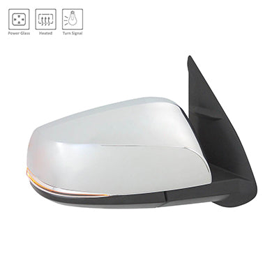 DOOR MIRROR RH POWER HTD CHROME W/SIGNAL /MANUAL FOLD W/O BLIND SPOT